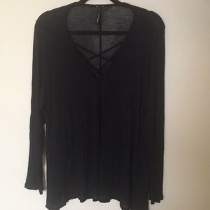 Black Criss Cross Top